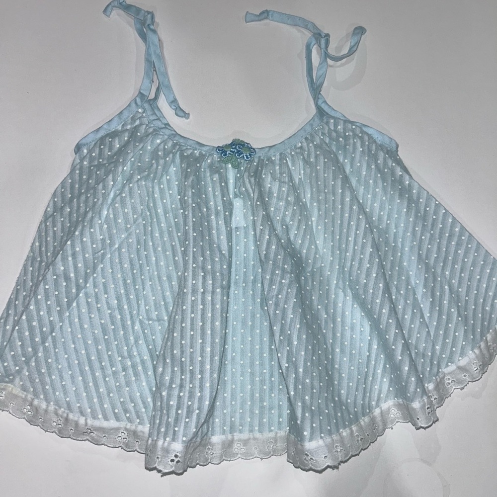 Vintage Bryan baby/toddler blue dress gown slip 18M